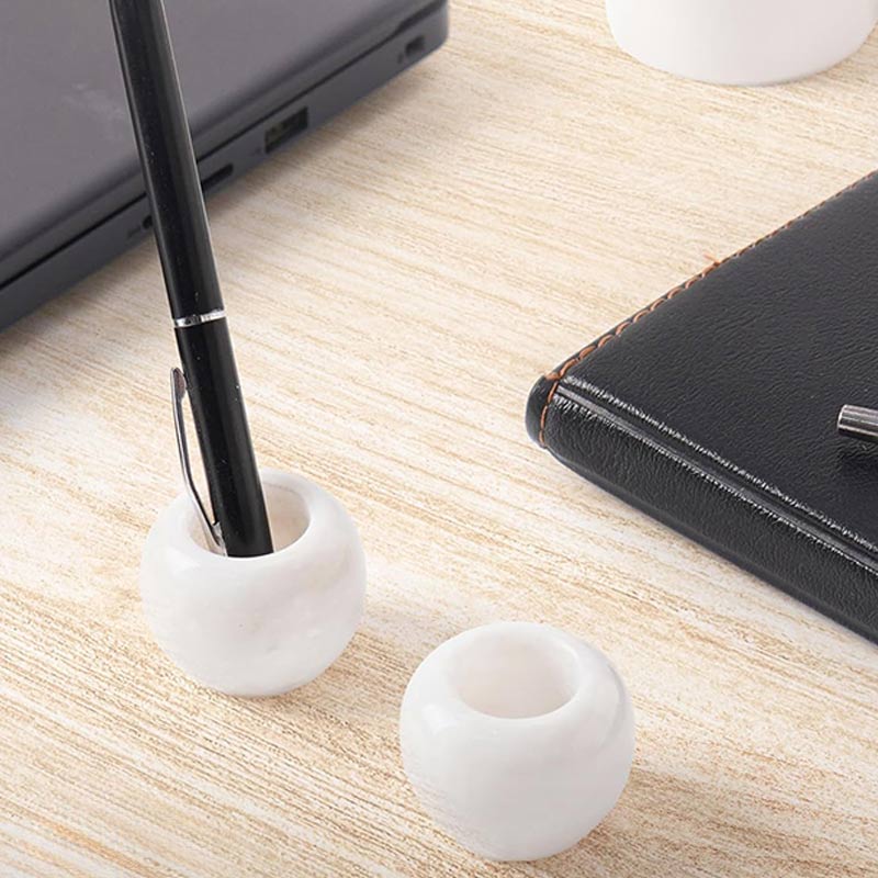 Marble Toothbrush Holder Set of 2 — Best Decorative Stone Holder for Bathroom & Desk