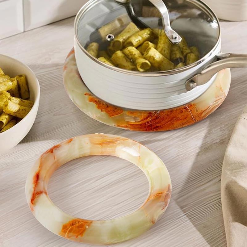 Marble Trivets Stone Trivet Set of 2 for Hot Dishes, Hot Pots and Pans - Modern Pot Holders for Kitchen Countertop Essentials & Dining Table Decor