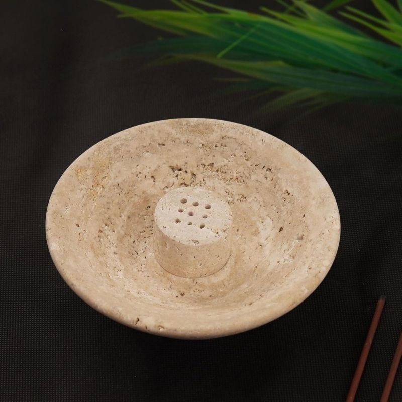 Travertine Incense Stick Holder - Palo Santo Holder, Incense Holder Stone,