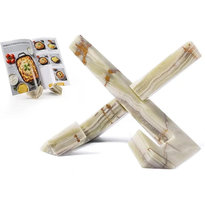 Marble Cookbook Stand for Kitchen Counter 8 Inch Recipe Book Holder