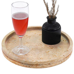 Travertine Marble Tray – Oval & Rectangular Decorative Serving Trays for Bathroom, Coffee Table & Kitchen