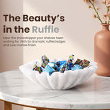10 inches marble ruffled bowl used as a decorative candy dish