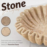 Stone color and pattern variation guide for 10 inches Travertine Ruffle Bowl showing natural texture and finish