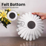 10 inches felt bottom of white marble ruffle bowl to prevent surface scratches 