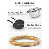 Marble Trivets Stone Trivet Set of 2 for Hot Dishes, Hot Pots and Pans - Modern Pot Holders for Kitchen Countertop Essentials & Dining Table Decor