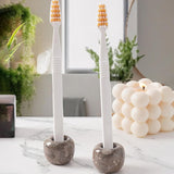 Marble Toothbrush Holders Set  Stone Mini Tooth Brush Holder for Bathroom Decor