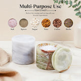 Marble Salt Cellar with Lid and Spoon — Set of 2 Stone Spice Jars for Salt, Sugar & Spices