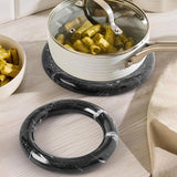 Marble Trivets Stone Trivet Set of 2 for Hot Dishes, Hot Pots and Pans - Modern Pot Holders for Kitchen Countertop Essentials & Dining Table Decor