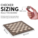 Checkers Game 15'' Oceanic and Travertine Handmade Chess and Checkers Board Game
