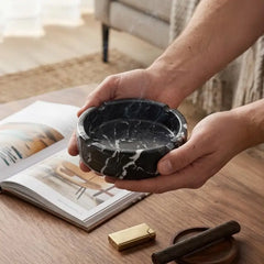 Marble Ashtray 4.8 Inches Handmade Ash Tray for Cigars & Cigarette Holder