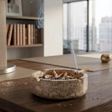 Marble Cigar Ashtray — Natural Stone Ashtray for Cigars, Home Office & Home Bar