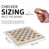 Checkers Game 15'' Travertine and Oceanic Handmade Chess and Checkers Board Game