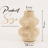 Size guide showing dimensions of the 6 inches travertine marble flower vase in inches