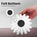 6 inches felt bottom of white marble ruffle bowl to prevent surface scratches 