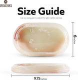 Marble Oval Tray – Multi-Purpose Vanity, Food, and Decorative Stone Tray for Bathroom, Dresser & Kitchen