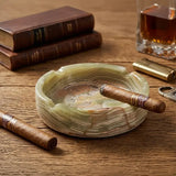 Marble Cigar Ashtray — Natural Stone Ashtray for Cigars, Home Office & Home Bar