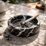 Marble Cigar Ashtray — Natural Stone Ashtray for Cigars, Home Office & Home Bar