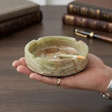 Marble Cigar Ashtray — Natural Stone Ashtray for Cigars, Home Office & Home Bar