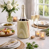 Travertine Wine Bottle Cooler - Marble Wine Holder and Chiller for Table