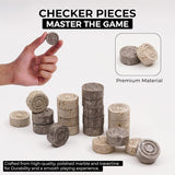 Checkers Game 15'' Travertine and Oceanic Handmade Chess and Checkers Board Game