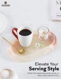 Marble Oval Tray – Multi-Purpose Vanity, Food, and Decorative Stone Tray for Bathroom, Dresser & Kitchen