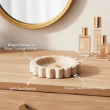 Marble Jewelry Dish — Scalloped Trinket Dish & Ring Dishes in 7 Natural Stone Colors
