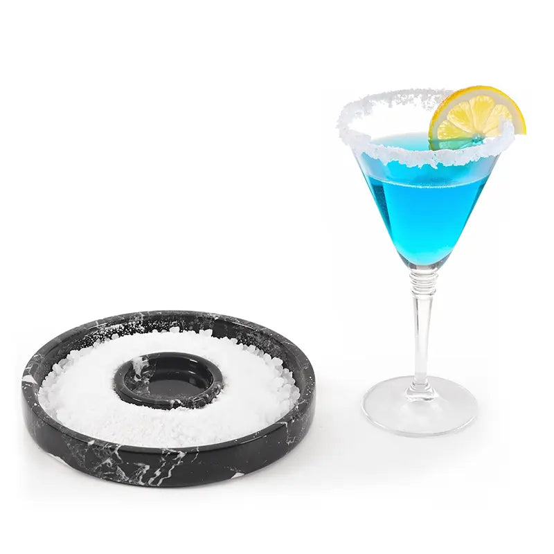 Marble Margarita Salt Rimmer 6 Inch Handmade Salt, Lime Juice and Sugar Rimmer Tray