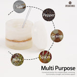 Marble Salt Cellar with Lid and Spoon – Countertop Sugar, Salt, Spice Jar and Container