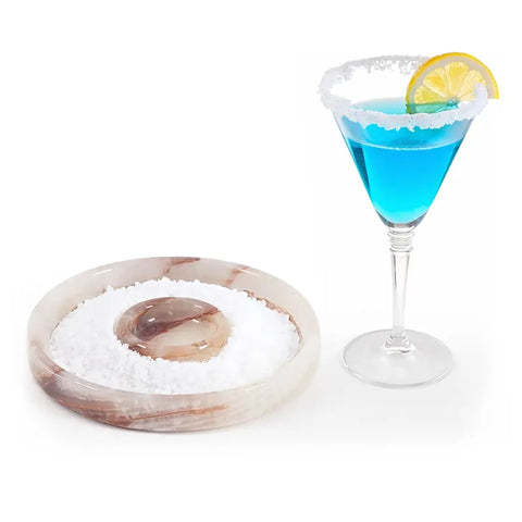 Marble Margarita Salt Rimmer 6 Inch Handmade Salt, Lime Juice and Sugar Rimmer Tray