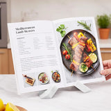 Marble Cookbook Stand for Kitchen — 8 Inch Natural Stone Recipe Book Stand