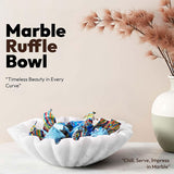 8 inches marble ruffled bowl used as a decorative candy dish