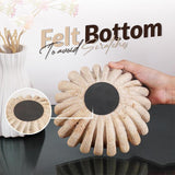 Close-up of the felt base on 8 inches travertine ruffle bowl to protect surfaces