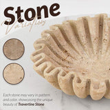 Stone color and pattern variation guide for 8 inches Travertine Ruffle Bowl showing natural texture and finish