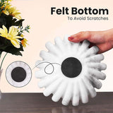 8 inches felt bottom of white marble ruffle bowl to prevent surface scratches 