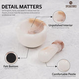 Marble Mortar and Pestle Set – Small Stone Crusher Bowl for Spices, Herbs & Pills