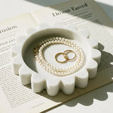 Marble Jewelry Dish — Scalloped Trinket Dish & Ring Dishes in 7 Natural Stone Colors