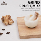 Marble Mortar and Pestle Set – Small Stone Crusher Bowl for Spices, Herbs & Pills