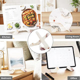 Marble Cookbook Stand for Kitchen — 8 Inch Natural Stone Recipe Book Stand
