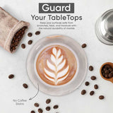 Marble Coasters Set of 6 – Round, Heavyweight Stone Drink Coasters for Coffee, Wine & Beer