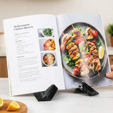 Marble Cookbook Stand for Kitchen — 8 Inch Natural Stone Recipe Book Stand