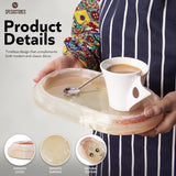 Marble Oval Tray – Multi-Purpose Vanity, Food, and Decorative Stone Tray for Bathroom, Dresser & Kitchen