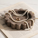 Marble Jewelry Dish — Scalloped Trinket Dish & Ring Dishes in 7 Natural Stone Colors