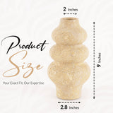 Size guide showing dimensions of the 9 inches travertine marble flower vase in inches