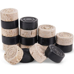 Checker Figures 1.25'' Black and Travertine Chess and Checkers Board Game for Travel Games