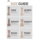 Chess Set 15'' Oceanic and Travertine Chess Board Games for Adults - 2 Extra Queens and Storage Box