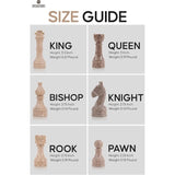 Chess Set 15'' Travertine and Oceanic Chess Board - 2 Extra Queens and Storage Box