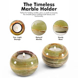Marble Tealight Candle Holder Set of 2 — Decorative Centerpiece Candle Holder in 3 Sizes & 6 Stone Colors