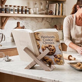 Marble Cookbook Stand for Kitchen — 8 Inch Natural Stone Recipe Book Stand
