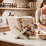 Marble Cookbook Stand for Kitchen — 8 Inch Natural Stone Recipe Book Stand