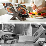 Marble Cookbook Stand for Kitchen — 8 Inch Natural Stone Recipe Book Stand